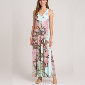 Mary Katrantzou Maxi Dress Animal Print Koala Floral Gown